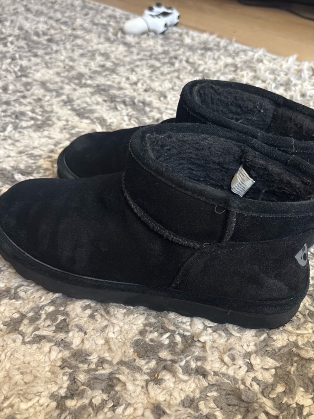 BearPaw Black Suede Ankle Boots